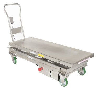 Stainless Steel12V DC Long Deck Cart 1000 Lb. Capacity Silver